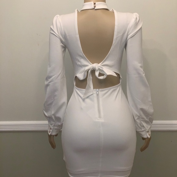 White Dress W/ Back cut out - Picture 2 of 2
